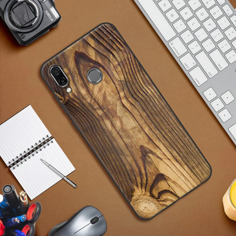 2 шт. чехлы для телефонов с текстурой древесины Huawei Honor Play мягкая задняя крышка
