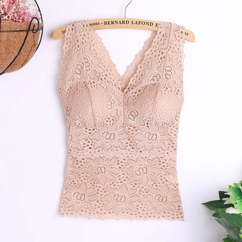 

New Fashion Women Lady Sexy Lace Tank Tops Tees Camis Summer Strappy Bustier Corset Vest Ladies Tanks Solid V-Neck Multi