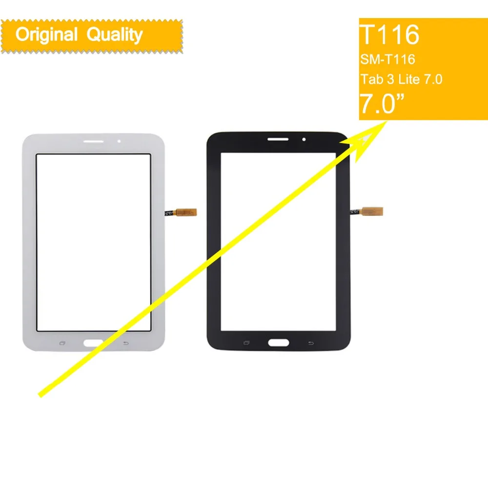 Для Samsung Galaxy Tab 3 Lite 7,0 SM-T116 T116 сенсорный экран дигитайзер Передняя стеклянная панель сенсорный экран без ЖК-дисплея