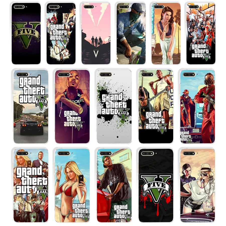 

144WE Grand Theft Auto GTA V Soft Silicone Tpu Cover Case for huawei Honor 7a pro 7x 7c Nova 2i 3 3i p smare