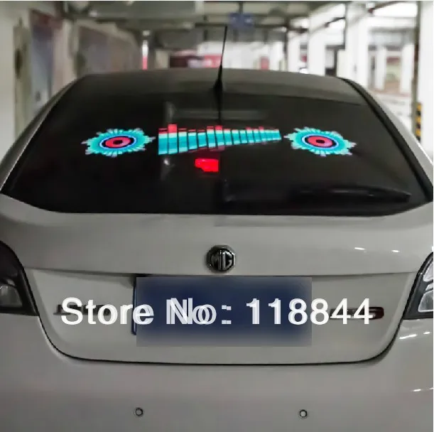 Free Shipping 90 25cm Car Sound music Activated equalizer glow LED Flash light Kit Sticker subwoofer