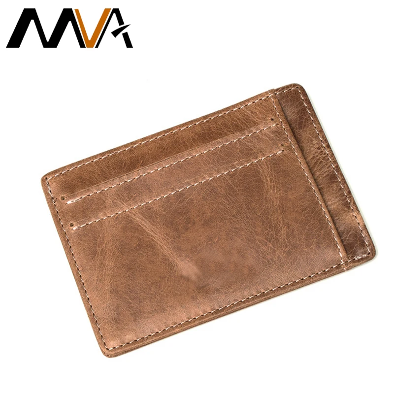 

MVA Genuine Leather Card Holders Bank Credit Card Holder for Men Purse Men id Cards Holder Business Vintage Male Holders Leather