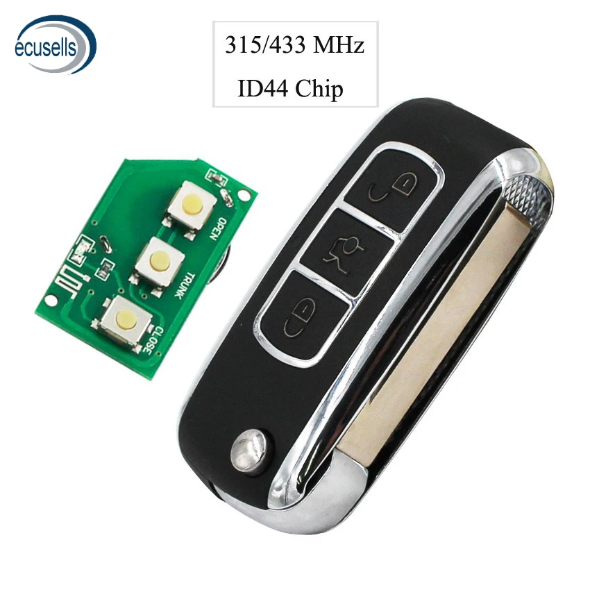 

3 Button Smart Remote Key Fob Keyless for BMW Bentley Style 315MHZ 433MHZ With ID44 Chip PCF7935 HU92 Blade