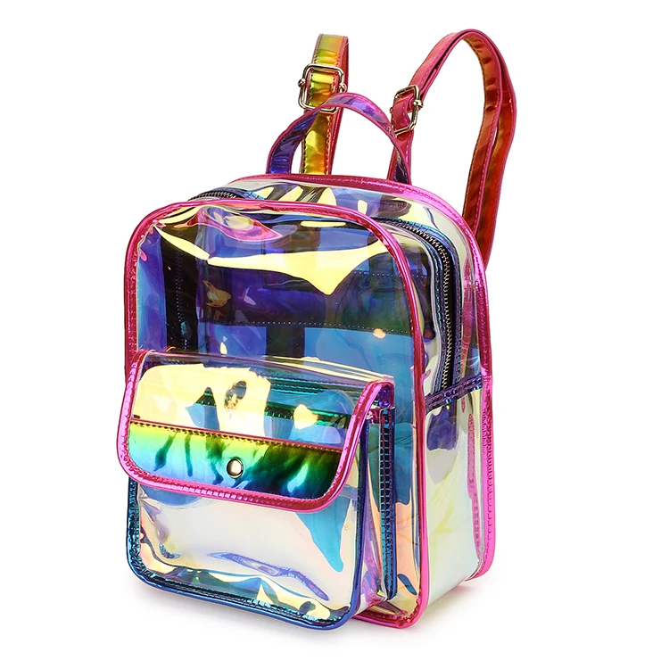 High Quality Hologram Women Backpacks PVC Laser School Backpacks For Teenagers Girls Travel Shoulder Bag Waterproof School bag 3