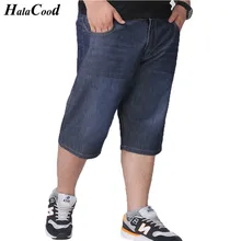 HALACOOD 2017 männer Shorts Jeans Marke Sommer Neue Mode Große Kerl Shop große Plus Größe 40 42 44 46 48 Elastischer Baumwolle Männlichen Jeans