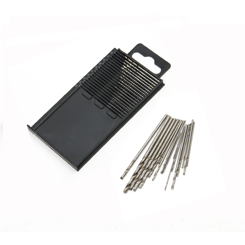 

20Pcs/set Mini Tiny Micro HSS Twist Drill Bit High Quality Wood Drilling Tool 0.3mm-1.6mm Repair Parts Model set Craft With Case