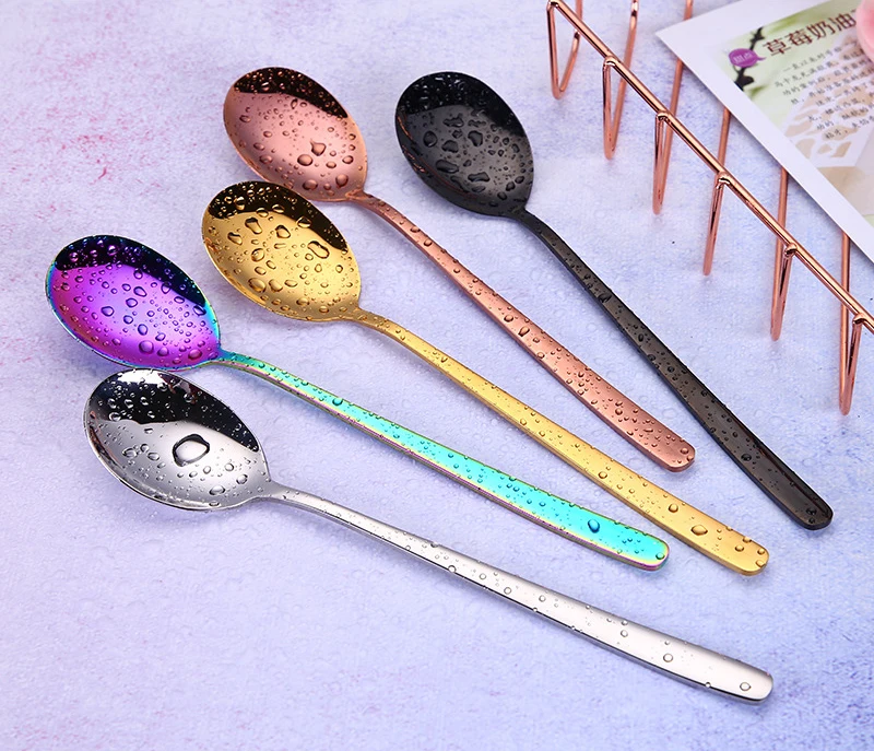 5 Color Soup Spoon for Ice Cream Dinner Spoons 12