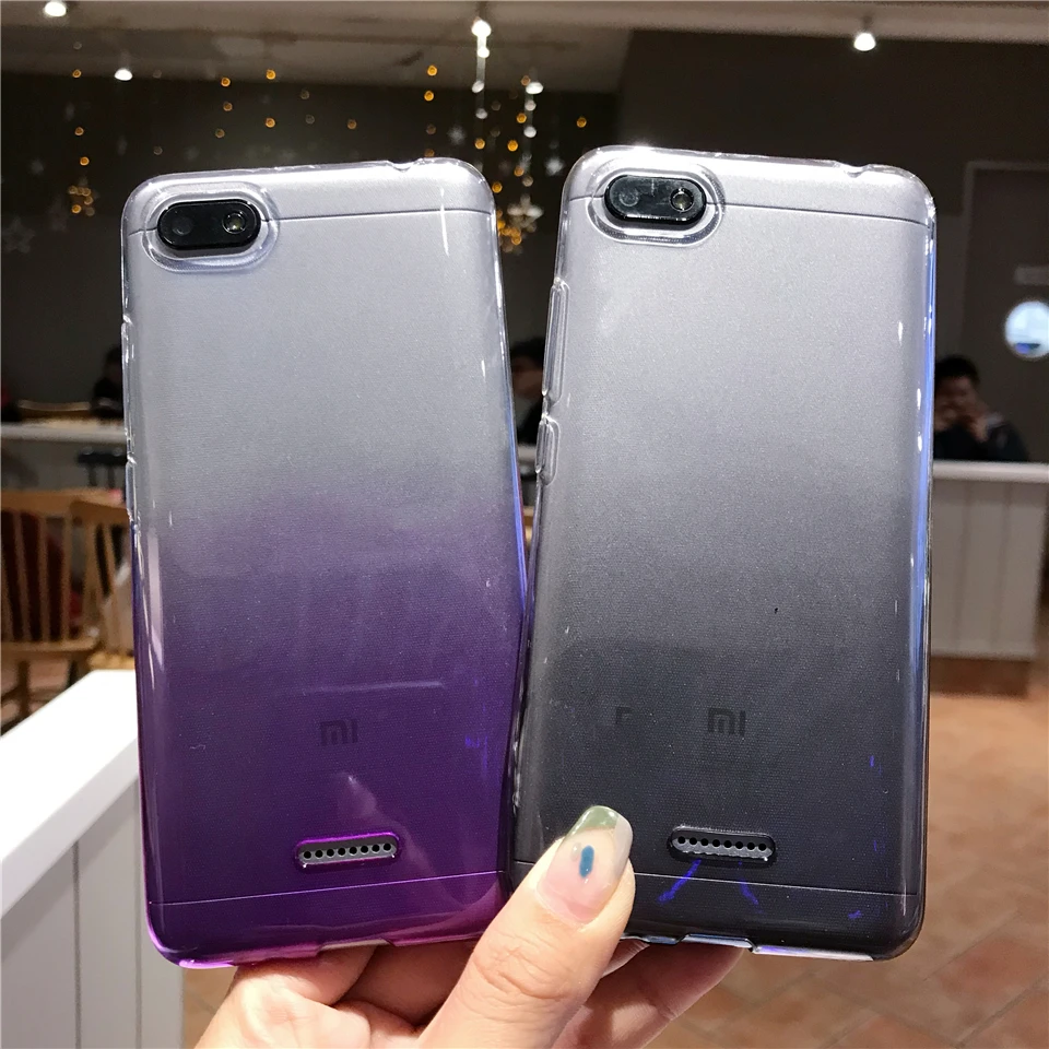 Прекрасный Гир градиент чехол для XiaoMi RedMi 6A мягкий силиконовый из ТПУ сзади