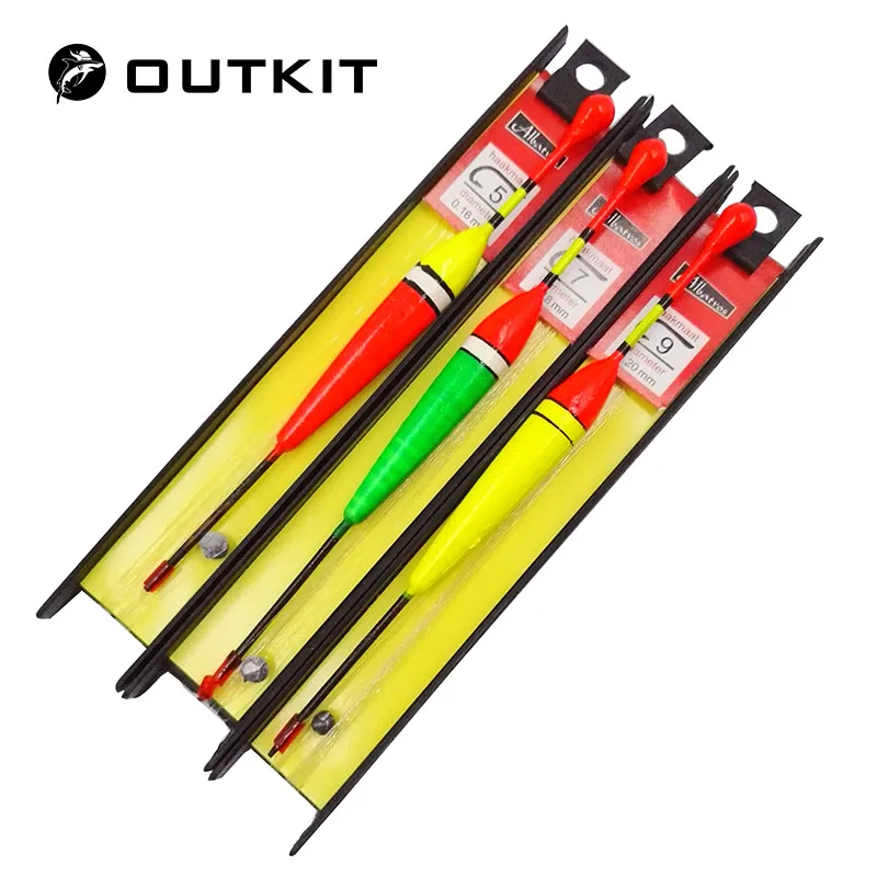 OUTKIT 3 قطعة/الوحدة الكارب خيط صنارة الصيد بوبر مجموعة الأسماك تعويم الصيد معالجة الصين هوك العوامة الأسماك العائمة Tiple دعوى اكسسوارات