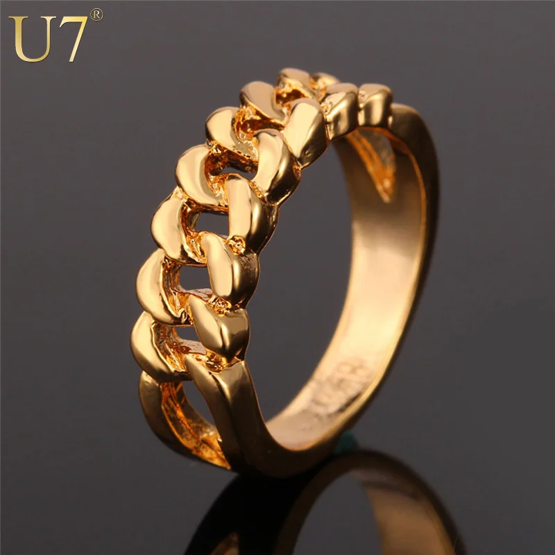 Fashion gold rings for women men size english