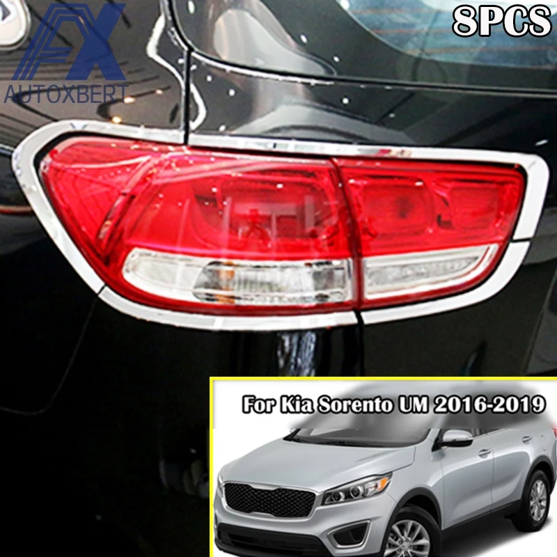 

AX Chrome Tail Light Cover Rear Lamp Trim Taillight Frame Bezel Surrounding Strip Molding For Kia Sorento UM 2016 2017 2018 2019