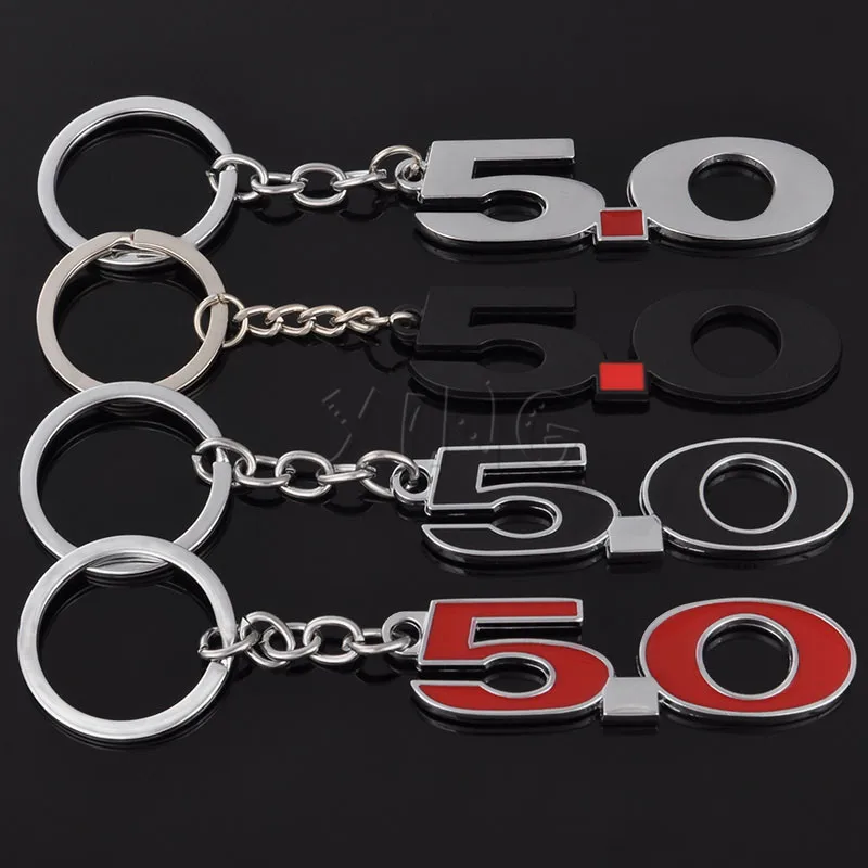 

Car Keyring 5.0 Badge Keychain Key Chain Auto Key Ring Holder For Land Rover SUV Ford Mustang GT 500 Cobra Styling Accessories
