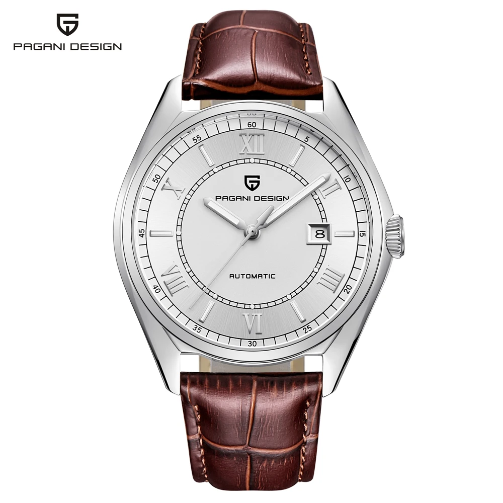 

PAGANI DESIGN Automatic Watch Men Leather Mechanical Self Wind Watches Auto Date Calendar Clock Wristwatches with Original Box
