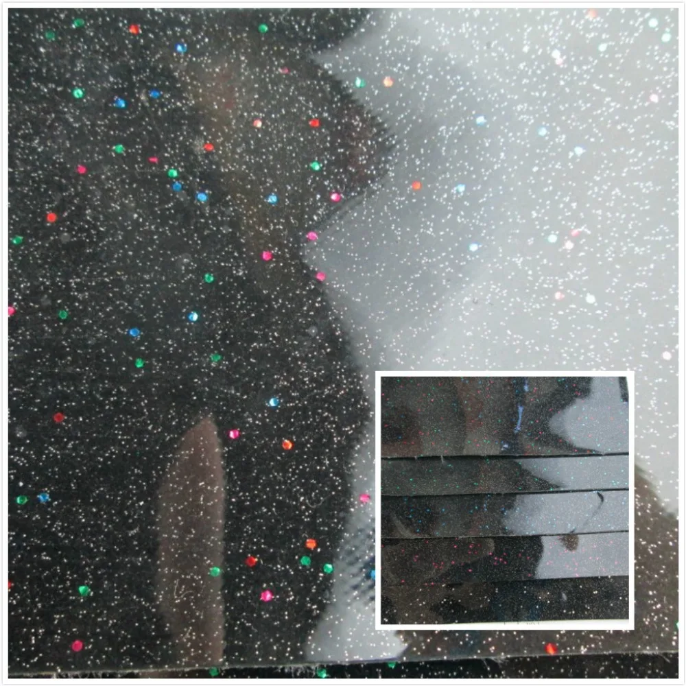 PVC Mirror glitter synthetic textile leather fabric 5 color Flash