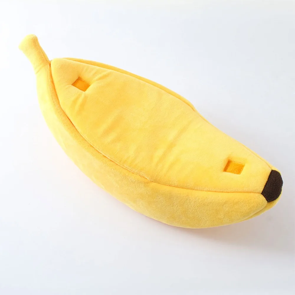  Banana Cat Bed House Cozy Cute Banana Puppy Cushion Kennel Warm Portable Pet Basket Supplies Mat Be