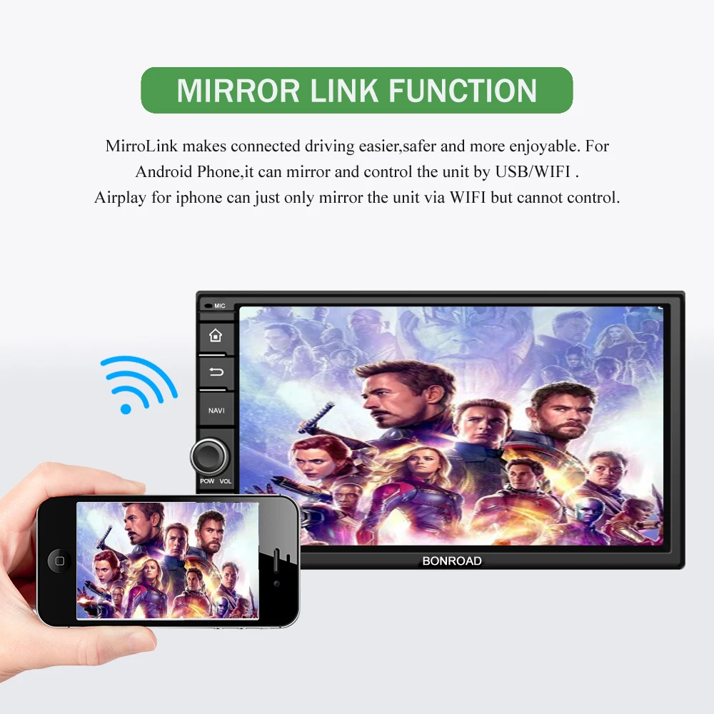 Excellent Bonroad Car Multimedia Player For 2din For Nissan Universal Android 9.0 2G+16G Wifi Radio 4G GPS Bluetooth Video Audio Player 11