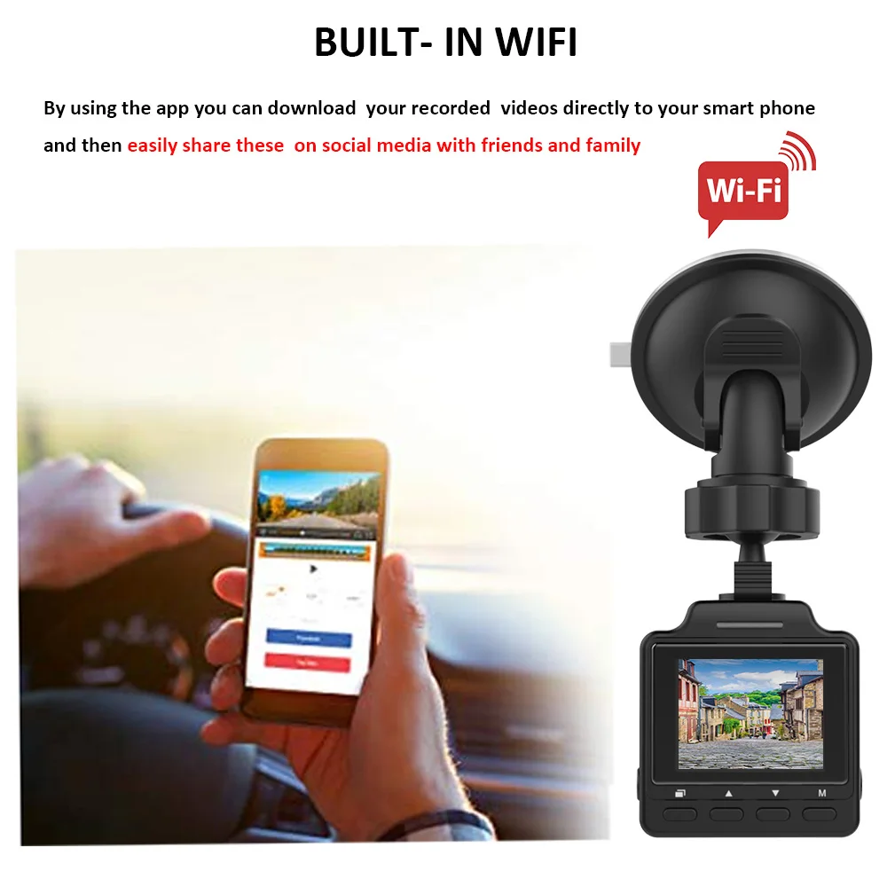 Видеорегистратор автомобильный 1 5 дюйма GPS Wi Fi Full HD 1080P G датчик|Видеорегистраторы|