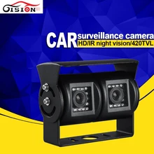 Gision Dupla Cam Car Rear View Invertendo Câmera de Visão Noturna IR À Prova D’ Água Ao Ar Livre HD Veículo Câmera Retrovisor Frete Grátis