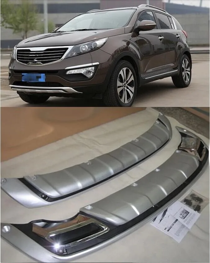 2 шт, передний АБС хромированный задний бампер, защита для Kia Sportage R 2010 2011 2012 2013