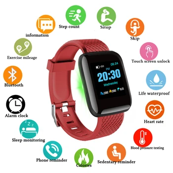 

Smart Band Waterproof Fitness Tracker D13 Smart Bracelet Heart Rate Monitor pedometer Fitness Bracelet For Phone Red