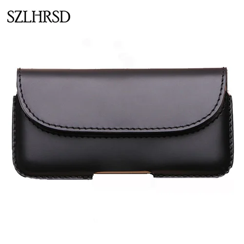 

SZLHRSD Men Belt Clip Genuine Leather Pouch Waist Bag Phone Cover for Xiaomi Mi Mix 2 5.99inch Cases Black Cell Accessory