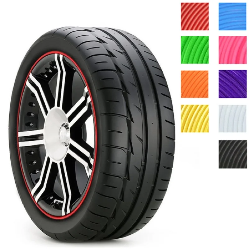  CHIZIYO 8M Car Wheel Hub Tire Sticker Strip Wheel Rim Tire Protection Care Covers Auto Accessories 