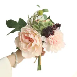 2019 красивые Георгин Пион Искусственные Шелковые цветы Малый букет цветов вечерние Весна Свадебные украшения Mariage поддельные Flowe