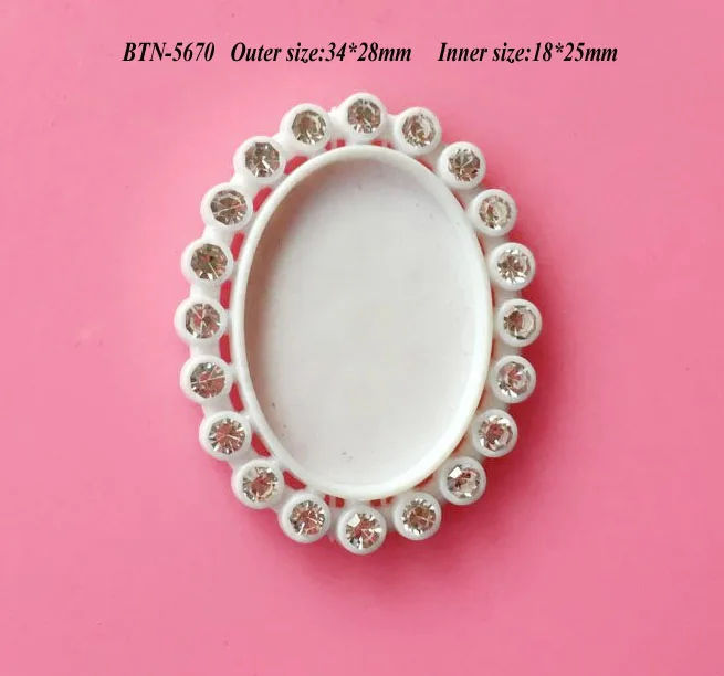 

Free shipping inner size 25*18mm oval rhinestone cap button setting 50PCS BTN-5670