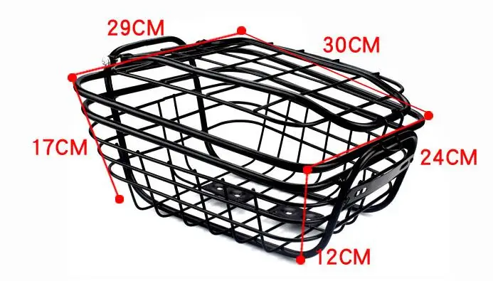 Flash Deal Foldable Metal Wire Basket Front Bag Rear Hanging Basket For Mountain Bike Folding Bicycle (Black) 1
