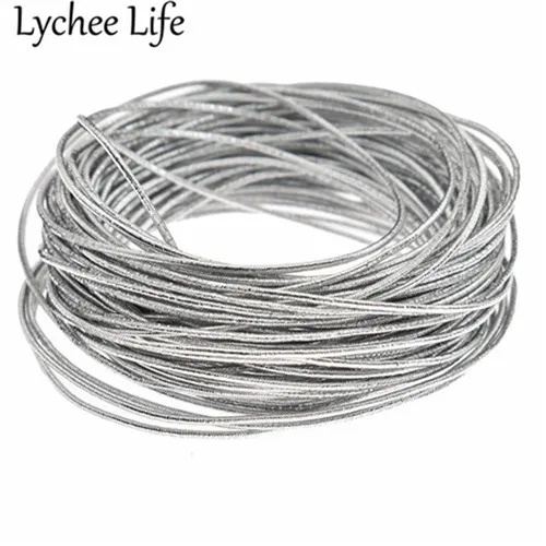 Lychee Life золотые и серебряные эластичные нитки полиэфирные резиновые чашки нитки DIY Ручная работа швейная одежда декоративные принадлежности аксессуары - Цвет: 2