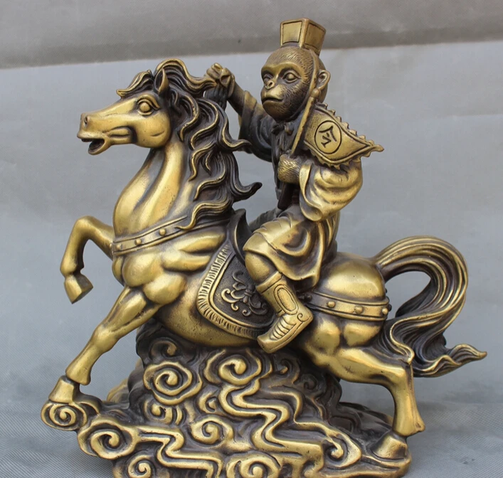 SCY песни voge gem S2868 12 &quotКитайский Бронзовый Год Зодиака Monkey King Ездить Статуя Коня на