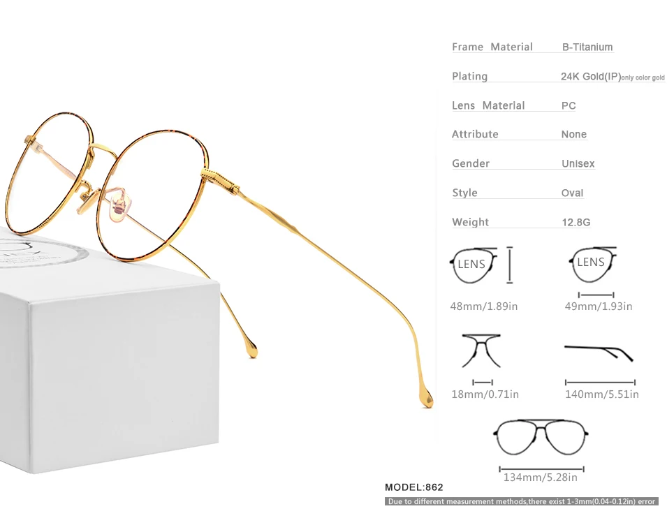 B титановая оправа для очков, женские ультралегкие очки по рецепту, мужские большие круглые очки, очки для близорукости, оправа для очков 862