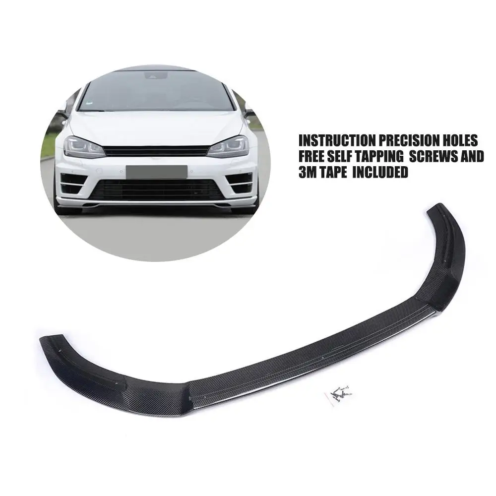  Carbon Fiber / FRP Front Bumper Lip Spoiler for Volkswagen VW Golf 7 R Only 2015 2016 Car Front Bum