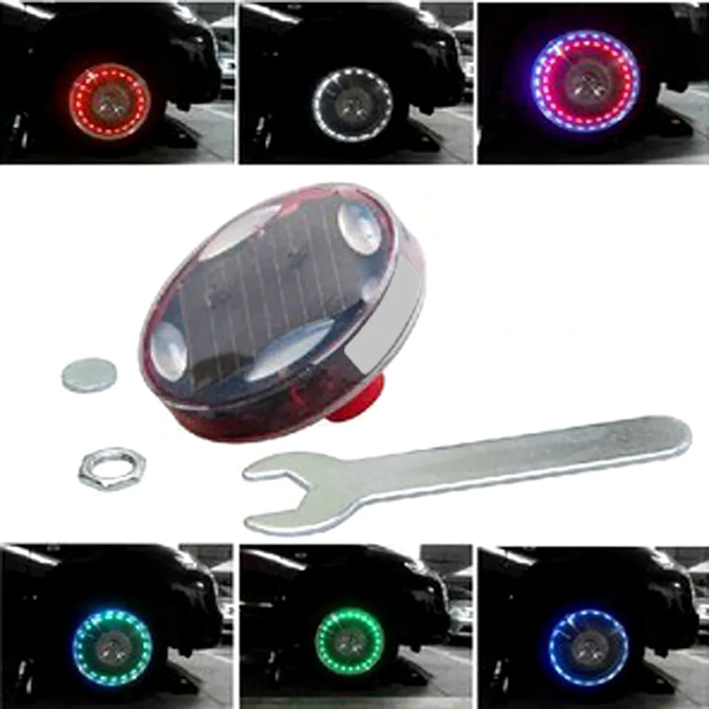 

New LED Motorcycle light Solar Energy Auto Flash LED Car Wheel Hub Tire Tyre Valve Cap Light Lamp 15 Mode Motorcycle Accessories