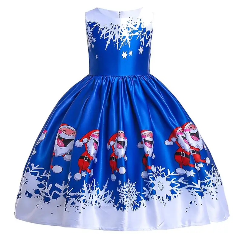 Лидер продаж ; одежда для малышей; рождественское платье для девочек Санта Клаус платье Детские платья платье принцессы для девочек вечерние платья 2 для детей возрастом от 3 до 10 лет - Цвет: Blue