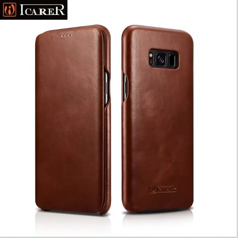 

S8 iCarer Luxury Retro Genuine Leather Flip Phone Case For Samsung S8 Plus Ultra thin Flip Leather Back cover For Samsung S8