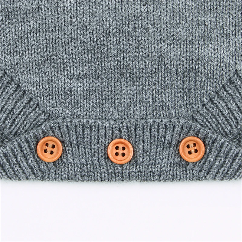 Newborn Christmas Baby Bodysuit Knitted Sleeveless Funny Cartoon Infantil Bodysuit Winter Toddler Girl Boys Onsies Jumpsuit gray-7