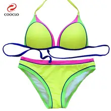 COOCLO пикантные трусики бикини лоскутное бразильский Biquinis микро Топ пляжная одежда для женщин купальники для малышек ванный Комплект женский купальник