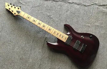 

Shelly new store factory custom matte satin red 7 strings black cross inlay binding 24 frets string through Sch electric guitar