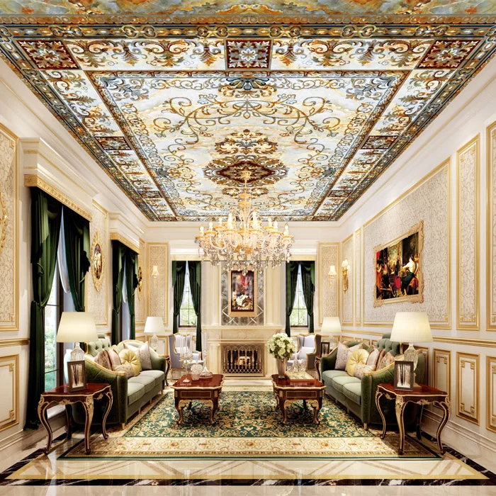 wholesale 3d ceiling mural wallpaper royal ceiling mural for living room european style murals 3d photo