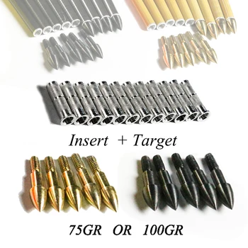 

12PCS Arrow Target Point + 12PCS Insert for ID6.2 Arrow Shaft Archery Hunting