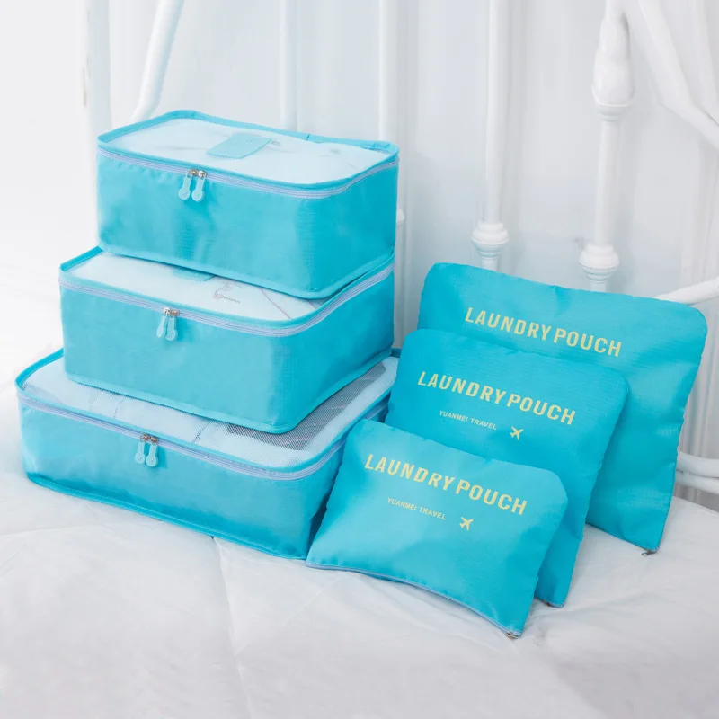 

6PCs/Set Travel Storage Bag High Capacity Clothes Tidy Pouch Luggage Organizer Portable Container Waterproof Storage Case