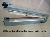 KS-400MM Hand Impulse Sealer With Cutter Handheld Heat Impulse Sealer Manual Sealing Machine Aluminum body For Plastic Bags 2