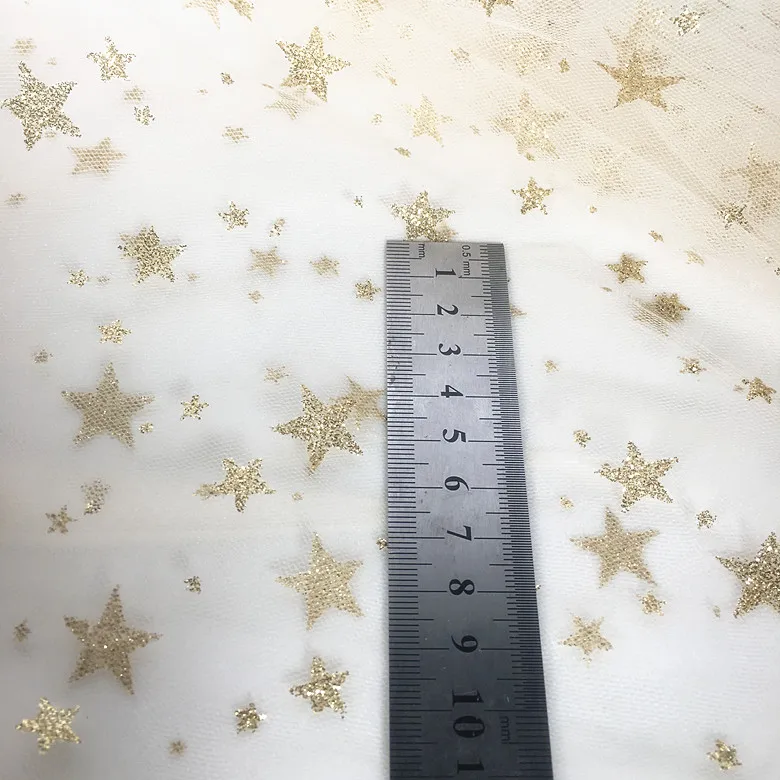 1 м/лот сетчатая кружевная ткань звезда сетка золотые блестки сетка ткань для одежды аксессуары платье украшение H001