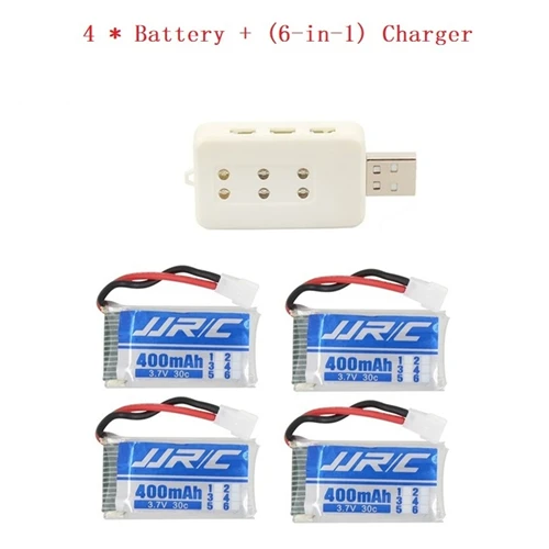 Обновленная версия Lipo батарея 3,7 v 400mAh 30C для JJRC H31 H43hw Дрон Li-battery JJRC H31 Lipo battery+ 6 в 1 кабель зарядное устройство - Цвет: Белый