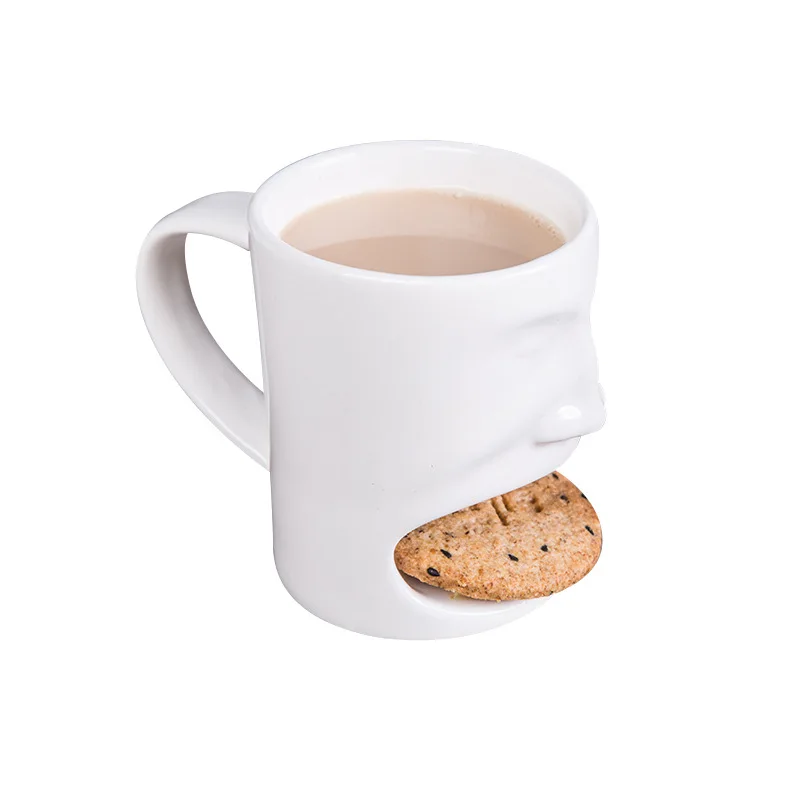 48pcs Lot Face Mug Ceramic Cookies Cup Dunk With Biscuit Holder For Breakfast 48pcs Lot Face Mug Ceramic Cookies Cup Dunk With Biscuit Holder For Breakfast