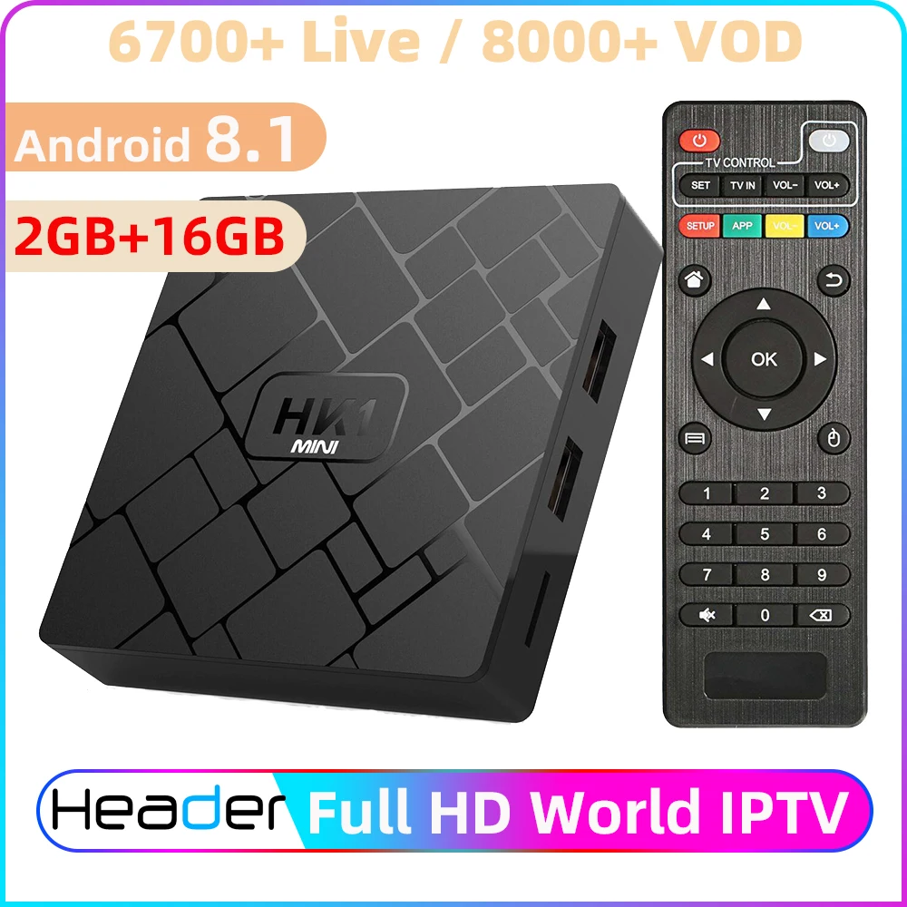 

HK1 mini IPTV France Box 2G 16G RK3229 Android 8.1 Header 1 Year IPTV Subscription French Portugal Germany Spain Arabic IP TV