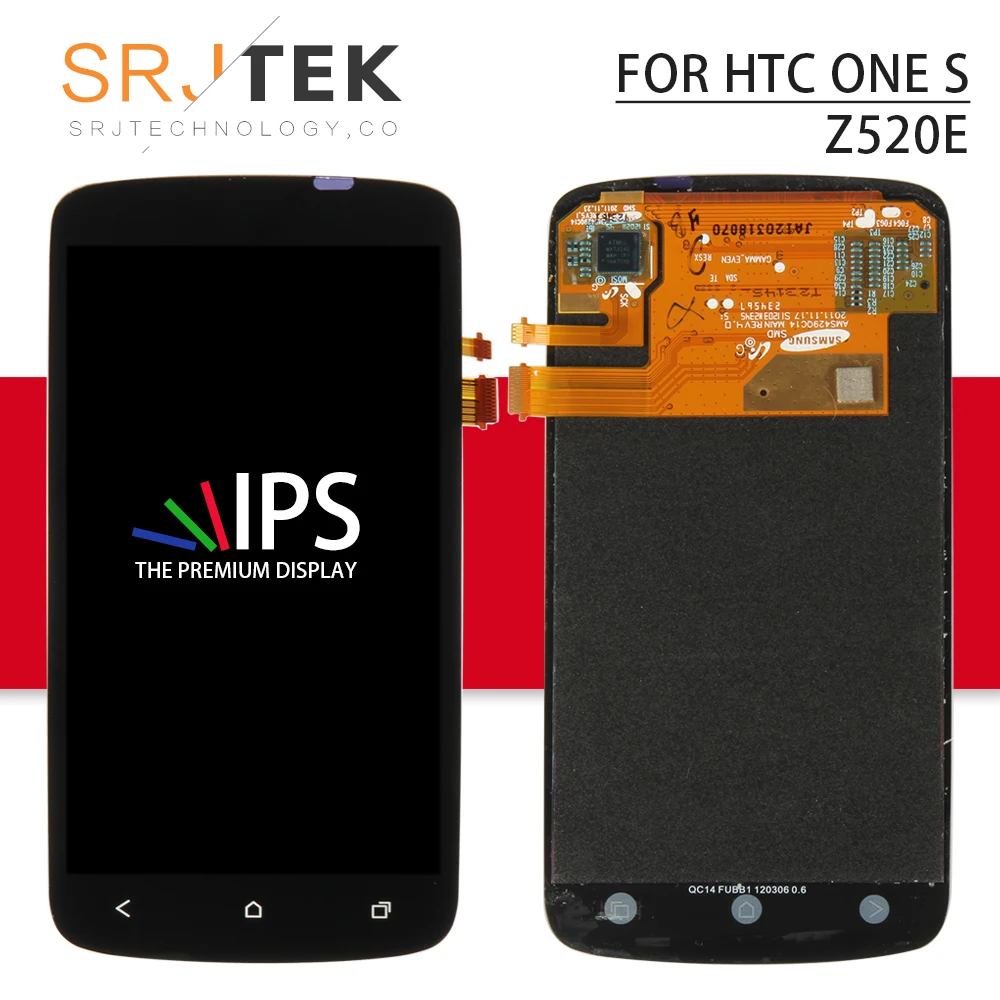 

Srjtek screen For HTC One S Z520E LCD Touch Digitizer Sensor Glass Assembly 4.3inch 960*540 With Frame For HTC Z520E Display