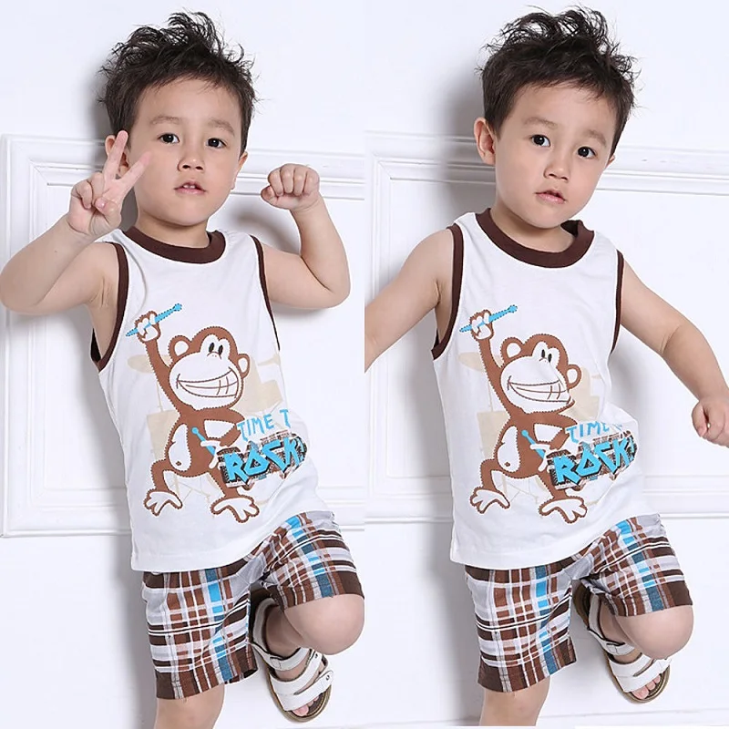 Children Toddler Baby Kids Boys Clothes Sets Summer Cute Animals
