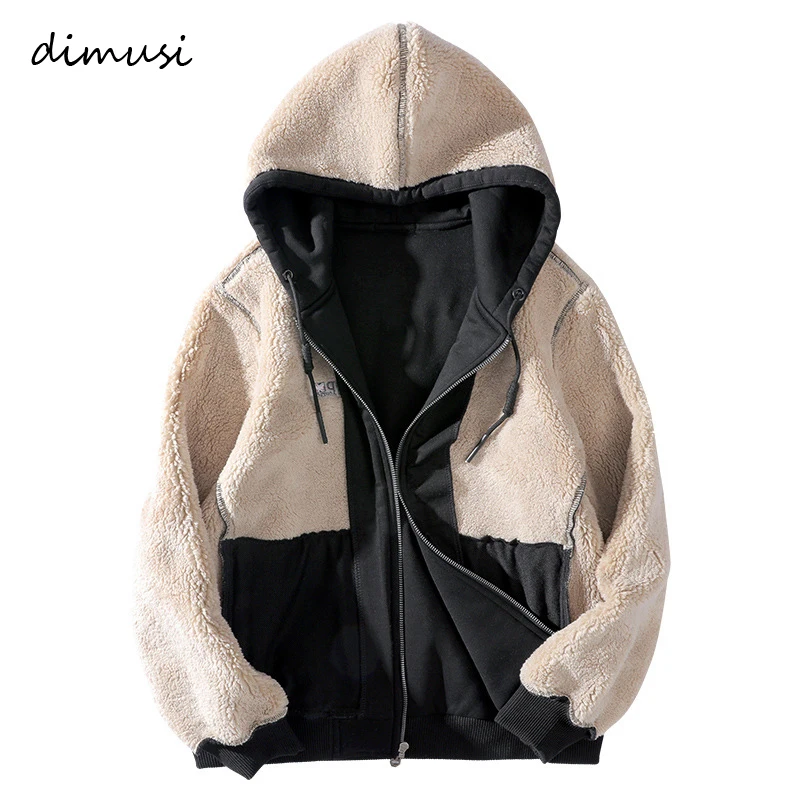 DIMUSI Winter Bomber Jacket Mens Fleece Thick Warm Coats